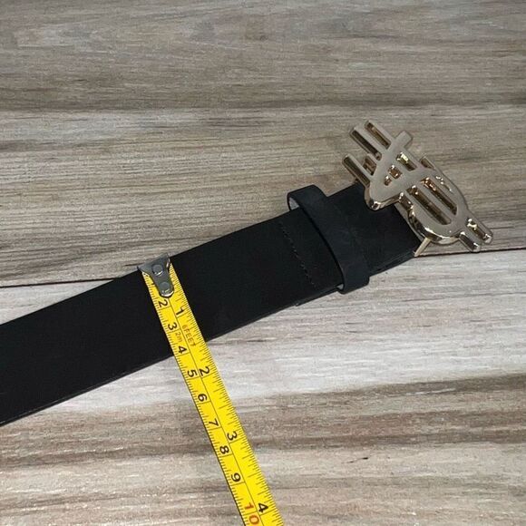 Money Sign Belt Unisex Medium Black With Gold Money Streetwear Rockabilly - Picture 5 of 7